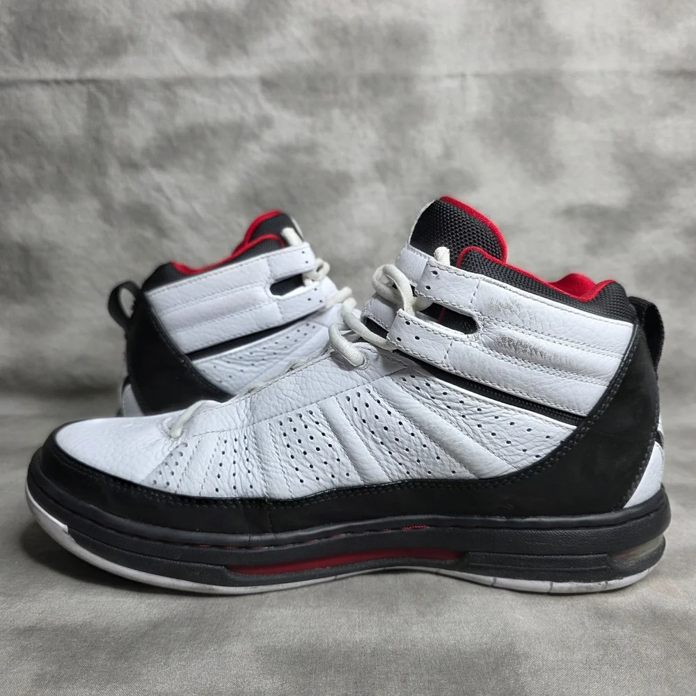 JORDAN FLIGHT TEAM‎ 395324-101 White/Black/Red Sneakers Shoes Men's Sz 8.5 w/Box